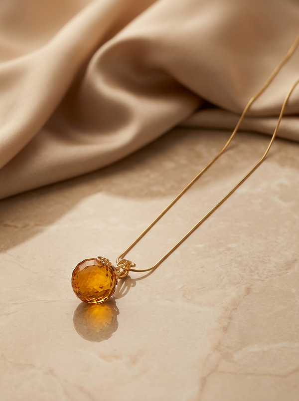 Amber pendant silver 925 "Crystals"