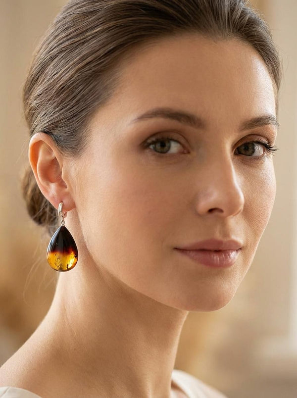 gintaro auskarai moterims juvelyrika 