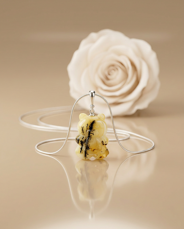 gintaro pakabukas su sidabru