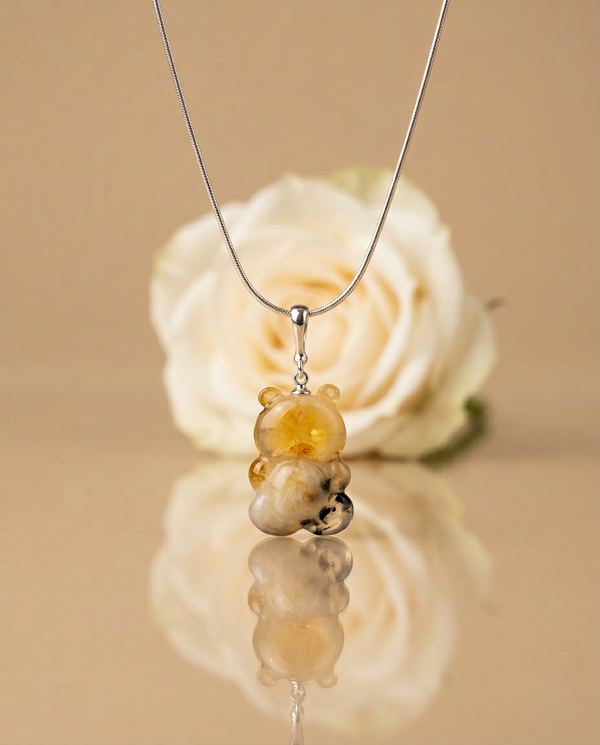 gintaro pakabukas su sidabru