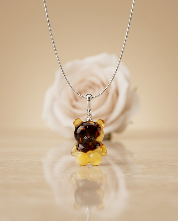 Gintaro pakabukas, sidabras 925 "Murkliukas"