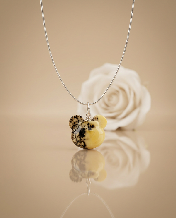 gintaro pakabukas su sidabru