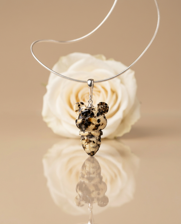 gintaro pakabukas su sidabru