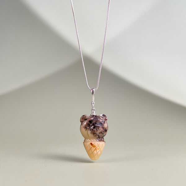 Amber pendant, silver 925 "Little Guardian"