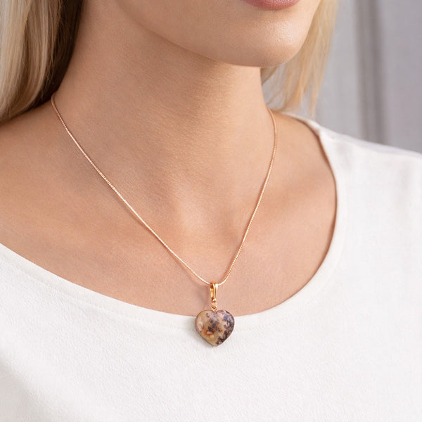 Gintaro širdis, auksuotas sidabras 925 "Meilės pažadas"