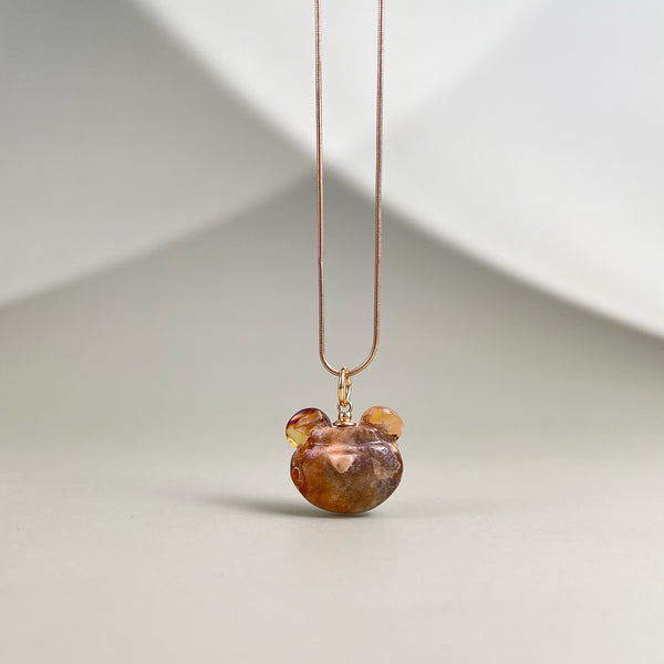 Gintaro pakabukas, auksuotas sidabras 925 "Vidinė šiluma"