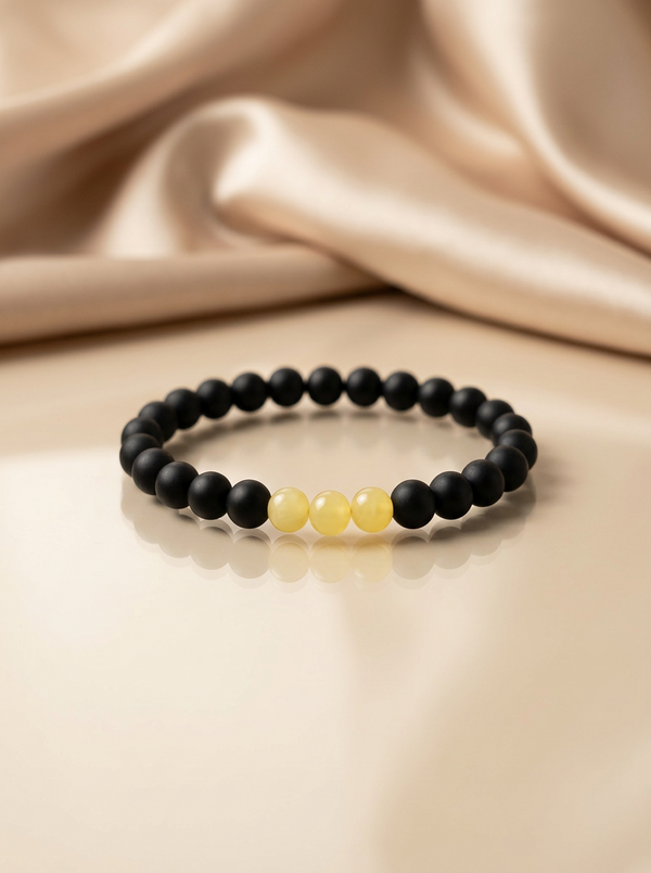 Faceted amber bracelet "Honey crystals"