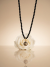 Black matte amber necklace 43cm "World"