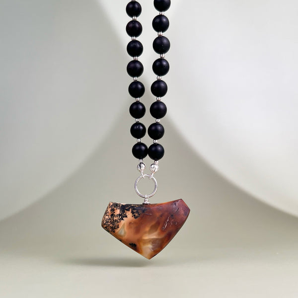 Gintaro vėrinys 46cm, sidabras 925 "Vėtra"