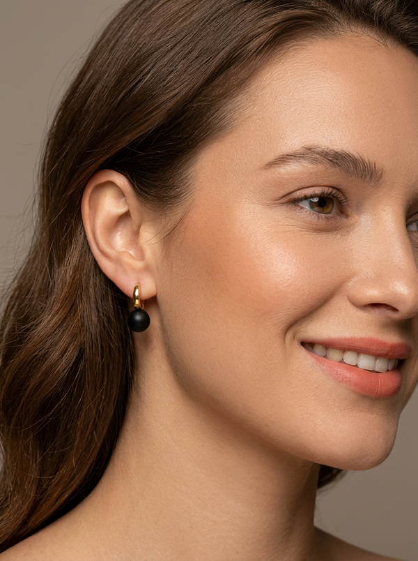 Juodo gintaro auskarai, SIDABRAS/AUKSUOTAS SIDABRAS 925 "Prilipukai"