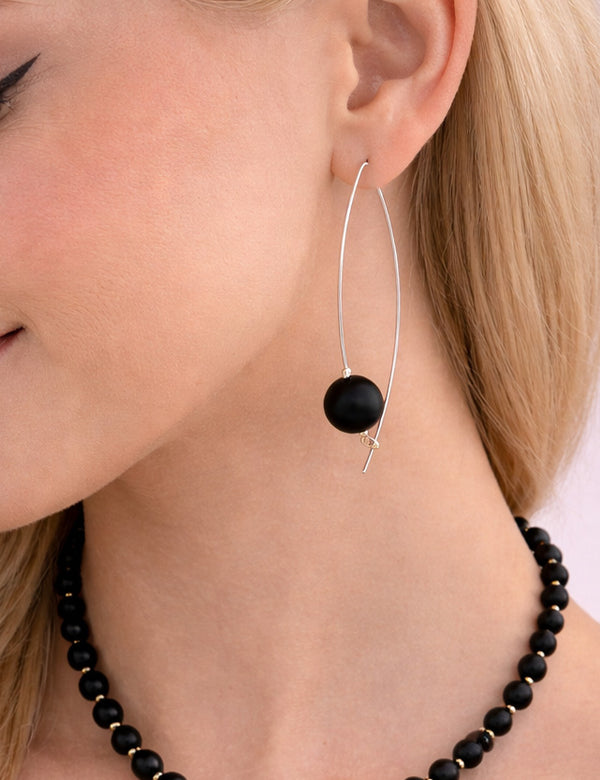 Amber earrings, gold-plated silver 925 "Landscape"