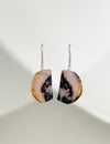 Amber earrings, gold-plated silver 925 "Night rain"