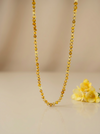 Amber necklace 51cm, gold-plated silver 925 "Bellum dandelion"