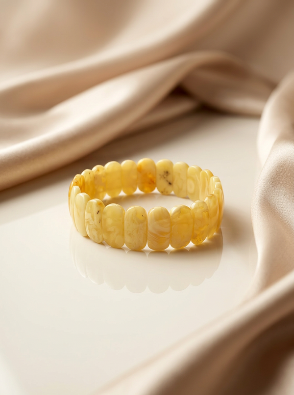 Matte amber bracelet "Black boulders"