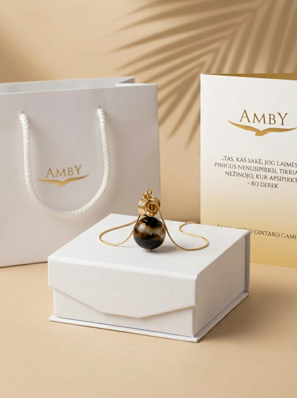 Amber pendant "Bellum gold"
