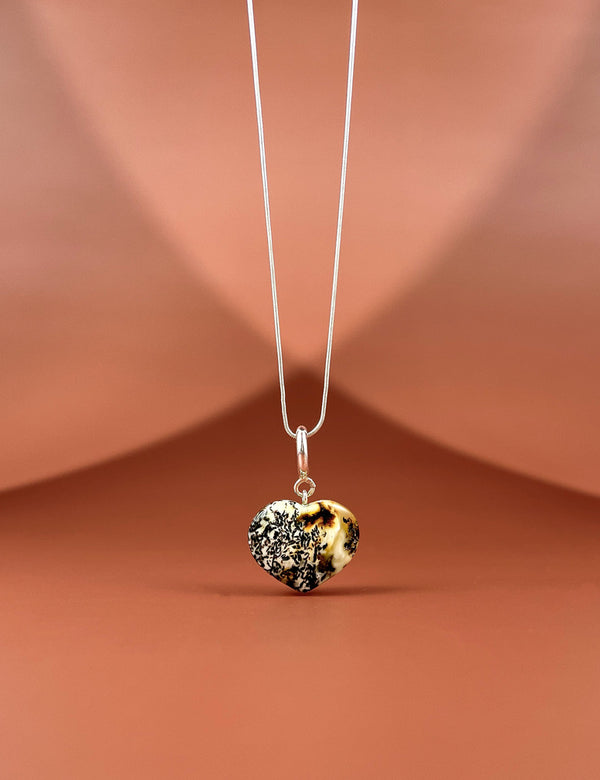 Gintaro širdis, sidabras 925 "Atsiminimai"