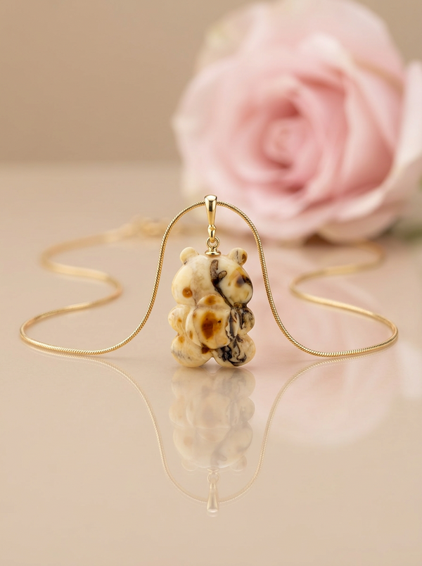 Gintaro pakabukas, auksuotas sidabras 925 "Švelnus kontrastas"