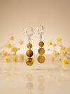 Amber earrings, silver 925 "Charm of the Universe"