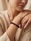 Black amber bracelet with brown amber insert "Honey"