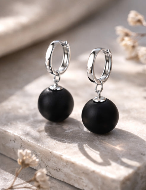 Amber earrings with silver 925 "Bellum silver"