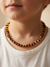 Mossy children's amber necklace 34cm