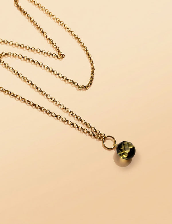 Amber necklace 51cm, gold-plated silver 925 "Bellum dandelion"