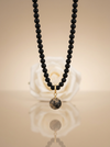 Black matte amber necklace 43cm "World"