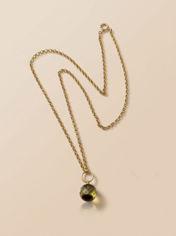 Amber necklace 51cm, gold-plated silver 925 "Bellum dandelion"