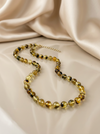 Clear amber necklace 45- 49cm, GOLD-PLATED SILVER or SILVER 925 "Gallaxy"