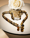 Amber necklace 51cm, gold-plated silver 925 "Bellum dandelion"