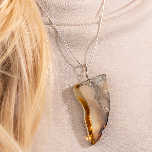 Gintaro pakabukas ,sidabras 925 "Iltelė"