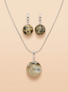 Amber set, gold-plated silver 925 "Depth"