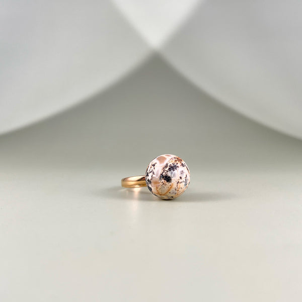 Gintaro žiedas, auksuotas sidabras 925 "Kosmosas"