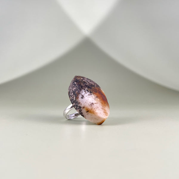 Gintaro žiedas,  sidabras 925 "Mėnulio paslaptis"