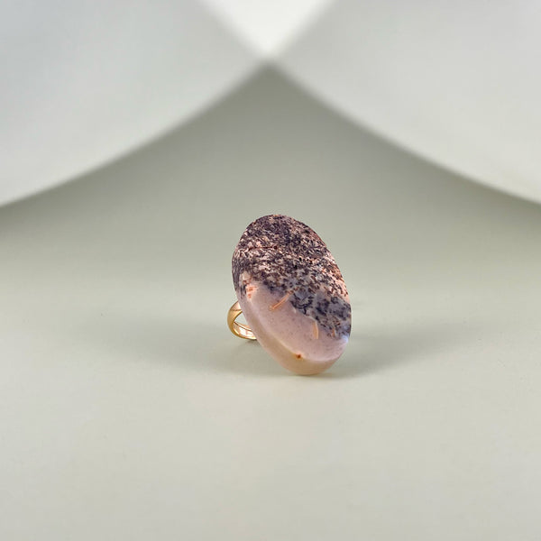 Gintaro žiedas, auksuotas sidabras 925 "Kalvos"