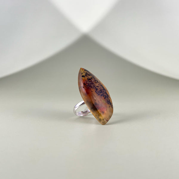 Gintaro žiedas, sidabras 925 "Girios žavesys"