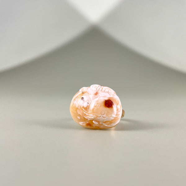 Gintaro žiedas, auksuotas sidabras 925 "Karališkas katinas"