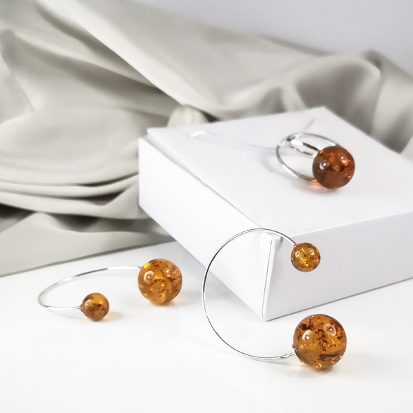amber jewelry set, honey amber, gintarinis rinkinys
