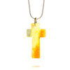 Gintarinis kryželis ,auksuotas sidabras 925 "Citrina"